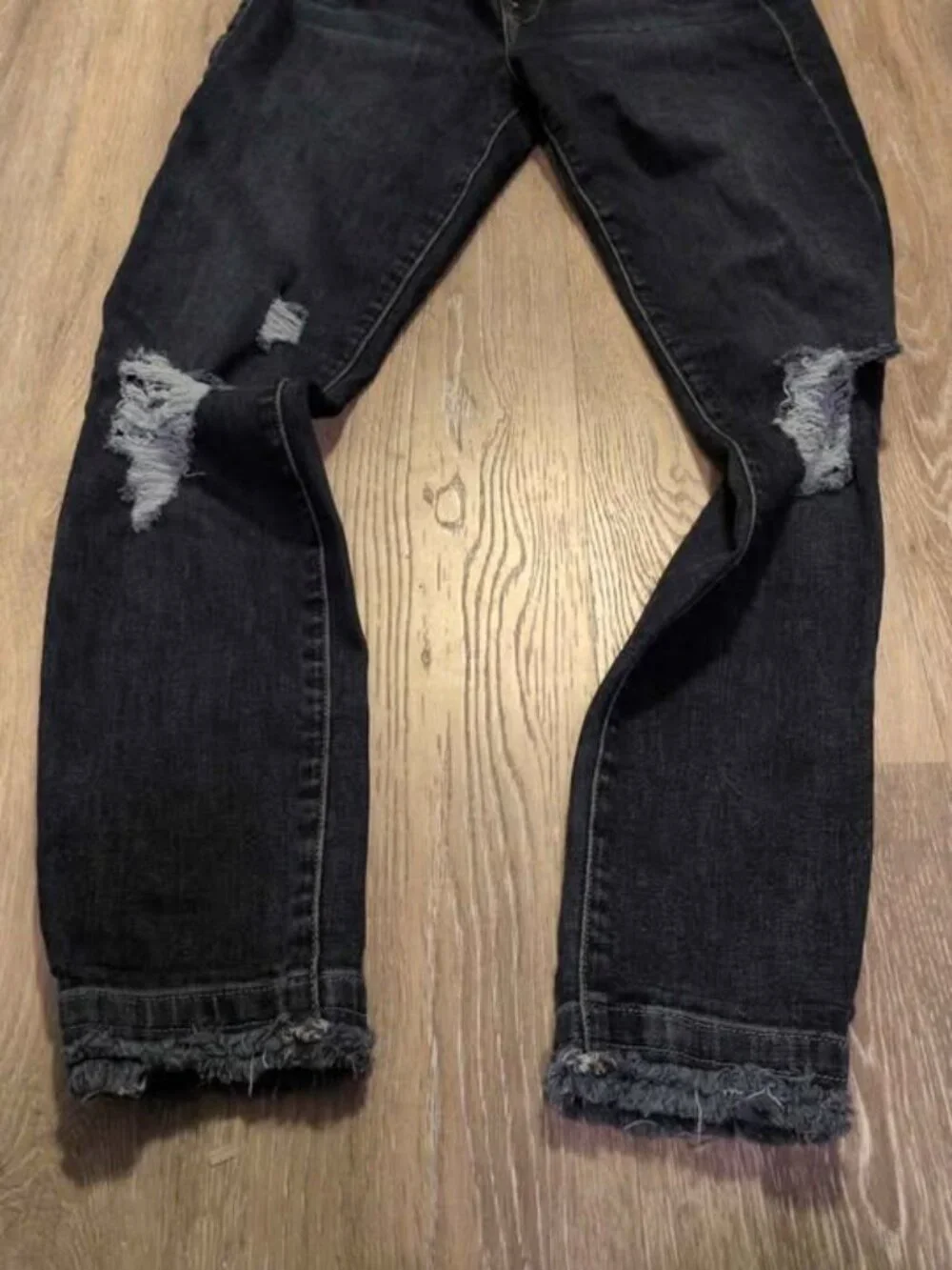 FRAME distressed jeans dark wash frayed hem size 27